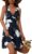 OURIN Women’s Spring Deep V Neck Sleeveless Floral Sundresses with Pockets Flowy Summer Dresses for Women