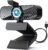 Webcam Full HD 1080P with Built-in Microphone and Rotatable Tripod, Carbon Fiber Board and Privacy Cover, Auto Light Correction, Adjustable FOV, Plug&Play for Zoom/Skype/Facetime/YouTube, Laptop/PC