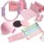 Pilates Kit with Foldable Pilates Mat,Portable Home Pilates Kit Workout,Lightweight Pilates Set for Travel & Small Spaces,14.5″ Pilates Ring and Ball,Resistance Bands & Core Sliders,Gift for Mom,Pink