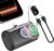 RORRY PalmGo Portable Charger, 10000mAh PD 22.5W Fast Charging Mini Power Bank with Built-in USB C Connector, 3-in-1 Battery Pack for iPhone 17/16/15 Pro/Max, Apple Watch Ultra/11/10/SE, iPad, Black