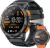 Military Smart Watches Built-in GPS, 170+ Sport Modes for Men with Flashlight, Smartwatch for Android Phones and iPhone, 1.43″ AMOLED Screen Bluetooth Call Compass Altimeter (Black & Orange (2 Bands))