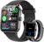 Smart Watches for Women/Men, Smart Watch for Android Phones and iPhone Compatible, Alexa Built-in, 1.8″ Fitness Watches for Women, IP68 Waterproof /Bluetooth Call, Heart Rate/Sleep Monitor, Two Bands