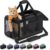 Conlun Cat Carrier Airline Approved, Soft-Sided Dog Carrier with Inner Safety Leash, Pet Transport Carrier for Small-Medium Cats Puppies up to 15 Lbs, Collapsible Travel Kitten Carrier Bag -BlackM