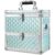 FRENESSA Extra Large Makeup Organizer Case Cosmetic Box Storage with Drawer Mirror Nail Manicure Accessory Organizer With Dividers Travel Nail Art Case for Makeup Artist Nail Tech Case Watery Blue