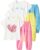 Girls 6 Piece Outfits Casual Cargo Jogger Pants and Basic Love Graphic Print Short Sleeve Top Set 4-12 Years