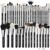 Makeup Artist MUST HAVES 42Pcs Makeup Brushes Set with Real Natural Goat Hair By BUEART DESIGN (42Pcs Matte Pearl Black)