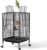 VINGLI 38-inch Bird Cage with Wheels, Durable Wrought Iron Parakeet Cage with Slide Out Tray, Black Bird Cages for Parakeets/Lovebird/Cockatiels/Budgies and Other Small/Medium Birds (Medium-38 inch)