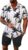 Yimoon Men’s Summer 2 Piece Outfits Tropical Print Short Sleeve Button Down Hawaiian Beach Shirt and Shorts Set