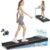 TRAILVIBER Walking Pad Treadmill with 12% 9-Level Auto Incline, 450 lbs Capacity RGB LED Screen, Bluetooth Speaker Under Desk Treadmill, Compact Treadmills for Home Hiking, Black