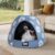 BALANCE Cat Beds for Indoor Cats, 2-in-1 Cat Bed Cave with Anti-Slip Bottom and Ultra-Soft Plush, Cozy Cats House Tent for Kittens and Small Dogs, 19 Inches, Blue