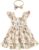 JEELLIGULAR Baby Girl Dresses Strawberry Sundress Toddler Infant Summer Clothes with Cute Bow Headband Playwear Outfits 3-24M
