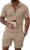 Runcati Mens Summer Track Suits Short Sleeve 1/4 Zip Golf Polo Shirts 2 Piece Shorts Sets Casual Textured Sweatsuit Outfits