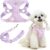 PETCARE Cute Small Dog Harness and Leash Set Purple Floral Daisy Puppy Harness Vest Adjustable Step in Spring Summer Soft Mesh Flower Girl Dog Harnesses for Chihuahua Yorkie Pomeranian Shih Tzu, XS