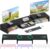 OPNICE Dual Computer Monitor Stand Riser, Desk Organizer with Drawer, Office Desk Accessories & Workspace Organizers for Home Office Supplies, Black