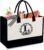 BeeGreen Embroidery Monogram Initial Tote Bag for Women Teacher Mom Friend Personalized Gift for Birthday Beach Wedding Work