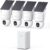 aosu SolarCam D1 Max 4-Cam Kit, 4K Solar Security Cameras Outdoor Wireless, 360° Pan & Tilt Coverage, Auto Tracking, Color Night Vision, No Subscription Required, Local Storage up to 1TB
