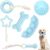 6 Pack Pet Dog Puppy Chew Toys for Teething Small Dogs,Soft Natural Rubber Blue Interactive Dog Puppy Toys Fun Cleaning Squeaky,Funny Dog Chew Toys for Small Medium Breed