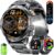 2026 Smart Watches for Men with 1000 mAh, 1.53″ HD Display Military Smart watch, LED Torch, Answer/Make Calls, 120+Sports Modes, Heart Rate, Sleep Monitor, SpO2, IP68 Waterproof, iOS Android(3 Straps)