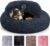 PetJett Calming Dog Bed Medium Size Dog – 30” Donut Bed, Washable Dog Bed, Anti-Slip & Super Soft Fluffy Plush Round Dog Bed, Anti-Anxiety Premium Comfort Pet Bed, Fits Dogs Upto 45 lbs – Dark Grey