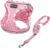 Mercano Soft Mesh Dog Harness and Leash Set, Step-in Reflective Breathable Lightweight Vest Harnesses with Safety Buckle for Small Dogs, Cats (Pink, S)