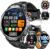 Military Smart Watch for Men, 1.85″ HD Large Screen, Bluetooth Call/1000mAh/Flashlight/Heart Rate Sleep Monitor, 110+ Sports Modes Fitness Tracker Watch for Android iOS, Holiday, 3 Straps, Black