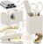 Aesthetic Desk Accessories Set – A Complete Desktop Organizer Set For Women Enhances Any Office Decor – An Office Supplies Kit w Gold Finish incl. Pen Holder, Scissors, Stapler, Tape Dispenser & More