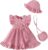 SODLON Toddler Baby Girl Dress Summer Clothes Outfits Ruffle Sleeveless Bow Dresses Beach Vacation Sundress with Hat