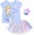 Disney Princess Moana Frozen Girls T-Shirt Tulle Mesh Skirt and Scrunchie 3 Piece Outfit Set Toddler to Big Kid