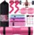 SINYWAY Barbell Pad Set for Squat,10 PCS Hip Thrusts Workout Foam Weight Lifting Bar Cushion with 2 Gym Ankle Straps,3 Hip Resistance Bands,2 Lifting Strap,Barbell Pad and Carry Bag