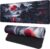 FreeNook Large Gaming Mouse Pad, Anime Black Mousepad with Stitched Edges, Expanded Cool Desk Mat, Japanese Red Moon XL Keyboard Mat Suitable for Home Office,31.5 X 11.8 Inch