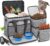6 Set Dog Travel Bag, Large Pet Travel Kit for Supplies Includes 2 Food Containers, 1 Pet Organizer for Dogs, 2 Collapsible Bowls, 1 Treat Pouch, Dog Weekend Overnight Bag Luggage