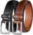 MILORDE Men’s Leather Dress Belt 2Pack, Handmade, Genuine Leather, Fashion & Classic Designs for Work Business and Casual