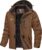 MAGCOMSEN Men’s Winter Coats Water Resistant Ski Snow Jacket Warm Fleece Jacket Parka Raincoats With Hood Multi-Pockets
