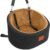 Lealchum Dog Car Seat for Small Dogs Up to 30 Lbs,Ultra Soft Fabric Fill in Comfy Memory Foam,Happy Pet Ride,2 Safety Dog Leashes,Fully Detachable and Washable,Anti Slip Base(Black/Coffee)