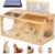 Hamster Cage 32″ Wooden Chewproof, 270° Panoramic View Large Habitat with Bite-Proof Mesh, Top Dual Access Doors & Acrylic Panels, for Syrian/Dwarf Hamsters, Guinea Pigs, Chinchillas & Gerbils