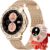 Smart Watch for Women Diamond, Bluetooth Calls, 1.32-inch HD Screen Round Fitness Tracker with Menstrual Cycle/Sleep/Heart Rate Monitor, 100+ Sports Mode, Android/iOS Phone, Rose Gold