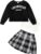 Girls Fall Outfits 2/3 Piece Girl Clothes Letter Print Long Sleeve Sweatshirt Pleated Skirt Sets for Kids Teen 5-14T