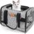 YUNIQUE Soft-Sided Cat & Dog Carrier for Pets Up to 15 Lbs, Airline Approved Collapsible Travel Puppy Carrier with Lightweight Fabric Design (Grey)